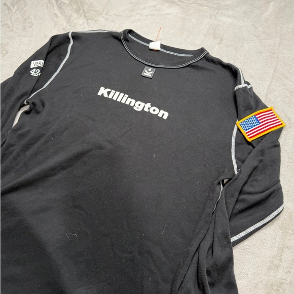 Black Killington Beast of Burden Long Sleeve Shirt Mens M USA Flag Patch - Picture 3 of 9